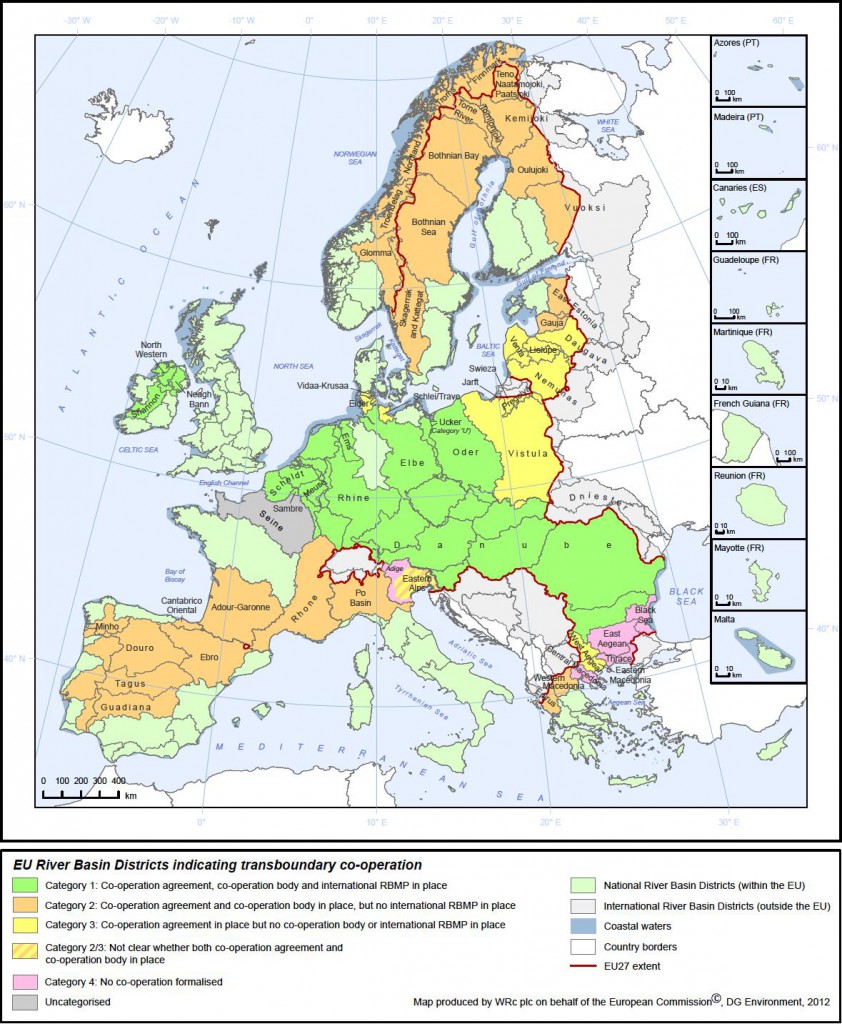 Map of EU River Basin Districts indicating transboundary co-operation Map of EU River Basin Districts indicating transboundary co-operation (from: http://ec.europa.eu/environment/water/water-framework/facts_figures/pdf/Transboundary-cooperation-%202012.pdf)